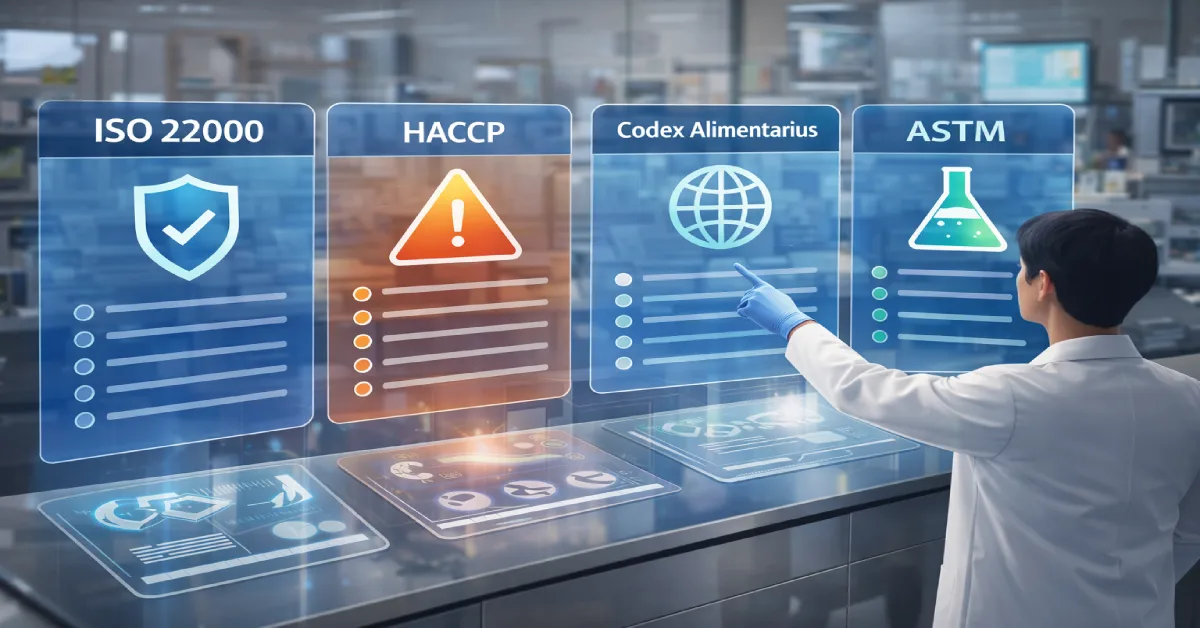 مقایسه استانداردهای مهم غذایی در آزمایشگاه مواد غذایی