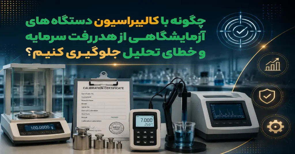 : کالیبراسیون تجهیزات آزمایشگاهی با ترازو دقیق، وزنههای استاندارد، گواهی صحتسنجی و دستگاههای اندازهگیری پیشرفته در محیط آزمایشگاه