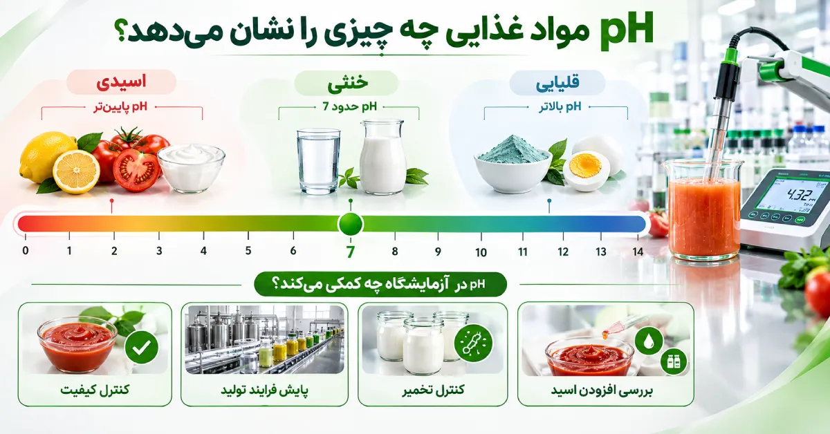 مفهوم pH مواد غذایی و تفاوت شرایط اسیدی، خنثی و قلیایی در کنترل کیفیت آزمایشگاهی